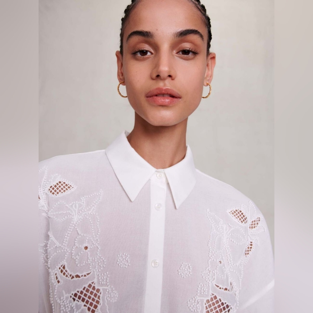 MAJE WHITE SHORT DRESS - Picture 6 of 10